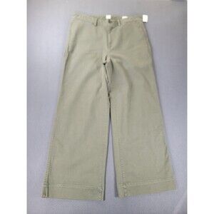 GAP Pants Womens 16 Tall Olive‎ High Rise Wide Leg Chino Crop Casual Stretch